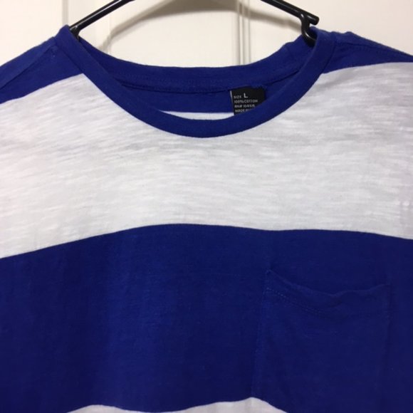 NWOT - English Laundry, Men, Crewneck T-shirt, Short Sleeve, White/Blue, size L - Picture 3 of 11